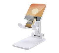NTVOWPZO Foldable Cell Phone Holder Adjustable Angle Height Phone Stand for Desk Universal Portable Phone Holder Two Penguins Pictures Desktop Cellphone Stand for All Smartphone