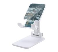 NTVOWPZO Foldable Cell Phone Holder Adjustable Angle Height Phone Stand for Desk Universal Portable Phone Holder Boating on The River Desktop Cellphone Stand for All Smartphone