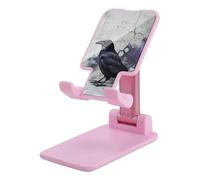 NTVOWPZO Foldable Cell Phone Holder Adjustable Angle Height Phone Stand for Desk Universal Portable Phone Holder Crow on The Ground Desktop Cellphone Stand for All Smartphone