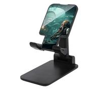 NTVOWPZO Foldable Cell Phone Holder Adjustable Angle Height Phone Stand for Desk Universal Portable Phone Holder Cool Octopus Diver Desktop Cellphone Stand for All Smartphone