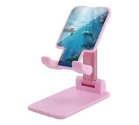 NTVOWPZO Foldable Cell Phone Holder Adjustable Angle Height Phone Stand for Desk Universal Portable Phone Holder Blue Ocean Underwater Fish Desktop Cellphone Stand for All Smartphone