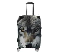 NTVOWPZO Forest Wolf Eyes Travel Luggage Cover Spandex Suitcase Protector Washable Baggage Covers Elastic Scratch-Resistant Luggage Cover Protector Fits 18-32 Inch Luggage, Forest Wolf Eyes, S