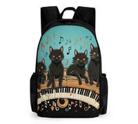 NTVOWPZO Four Black Cats Lying on The Piano Keyboard Travel Backpack for Women Men Carry On Backpack Luggage Daypack 15.6 Inch Laptop Backpack