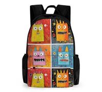 NTVOWPZO Four Colorful Monsters Travel Backpack for Women Men Carry On Backpack Luggage Daypack 15.6 Inch Laptop Backpack