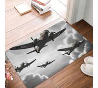 NTVOWPZO Front Door Mat Indoor Outdoor Entrance All-Weather Doormat World War 2 Aircraft Print Welcome Mat Washable Non-Slip Door Pad for Home Entry Floor 16 x 24 in