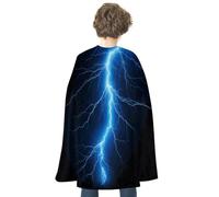 NTVOWPZO Halloween Blue Lightning Cloak Reversible Cape Costume for Masquerade Halloween Cosplay Birthday Party Decoration