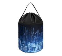 NTVOWPZO Halloween Candy Bucket The Blue Binary Trick Or Treat Bags Halloween Candy Tote Bag with Handles Reusable Candy Baskets for Party Supplies Favors Gift Bags
