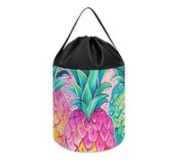 NTVOWPZO Halloween Candy Bucket Three Big Pineapples Trick Or Treat Bags Halloween Candy Tote Bag with Handles Reusable Candy Baskets for Party Supplies Favors Gift Bags