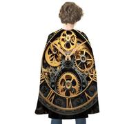 NTVOWPZO Halloween Clock Gear Cloak Reversible Cape Costume for Masquerade Halloween Cosplay Birthday Party Decoration