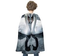 NTVOWPZO Halloween Geese on The River Cloak Reversible Cape Costume for Masquerade Halloween Cosplay Birthday Party Decoration