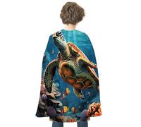 NTVOWPZO Halloween Sea Turtles Diamond Painting Cloak Reversible Cape Costume for Masquerade Halloween Cosplay Birthday Party Decoration