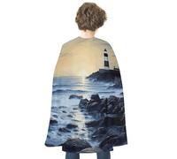 NTVOWPZO Halloween The Seaside Lighthouse Cloak Reversible Cape Costume for Masquerade Halloween Cosplay Birthday Party Decoration