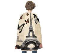NTVOWPZO Halloween Vintage Paris Eiffel Tower Cloak Reversible Cape Costume for Masquerade Halloween Cosplay Birthday Party Decoration