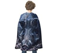 NTVOWPZO Halloween Wild Boar on The Ground Cloak Reversible Cape Costume for Masquerade Halloween Cosplay Birthday Party Decoration
