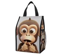 NTVOWPZO Insulated Lunch Bag The Silent Monkey Lunch Box for Women Men Foldable Lunch Container Tote Cooler Bag for Work Picnic