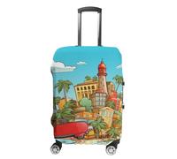 NTVOWPZO Island Of Cuba Travel Luggage Cover Spandex Suitcase Protector Washable Baggage Covers Elastic Scratch-Resistant Luggage Cover Protector Fits 18-32 Inch Luggage, Island Of Cuba, M