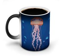 NTVOWPZO Jellyfish Academy Magic Color Changing Coffee Mug, 11 Oz Ceramic Cup with Handle, Heat Sensitive Heat Changing Mug Temperature Changing Mugs for Office Home, Personalized Gift