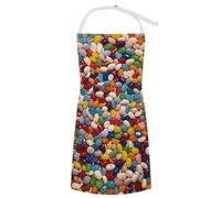 NTVOWPZO Kitchen Cooking Aprons for Women Men Waterproof Bib Apron with Pockets Adjustable Assorted Jelly Beans Chef Apron, Style, 70x80cm, Style, 70x80cm