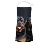NTVOWPZO Kitchen Cooking Aprons for Women Men Waterproof Bib Apron with Pockets Adjustable Rottweiler Wallpaper Chef Apron, Style-3, 70x80cm