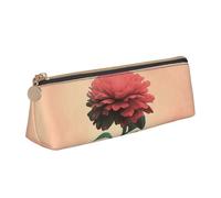 NTVOWPZO Leather Pencil Case Large Capacity Pencil Pouch A Small Red Flower Pencil Bag Pouch With Zipper Pen Holder for Women