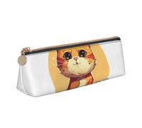 NTVOWPZO Leather Pencil Case Large Capacity Pencil Pouch Awesome Cat Pencil Bag Pouch With Zipper Pen Holder for Women