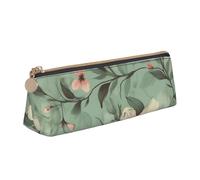 NTVOWPZO Leather Pencil Case Large Capacity Pencil Pouch Pastel Floral Pattern Pencil Bag Pouch With Zipper Pen Holder for Women