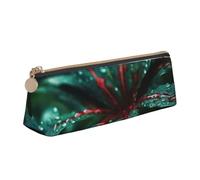 NTVOWPZO Leather Pencil Case Large Capacity Pencil Pouch Pictures of Plants Pencil Bag Pouch With Zipper Pen Holder for Women