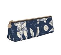 NTVOWPZO Leather Pencil Case Large Capacity Pencil Pouch Rabbits from Other Planets Pencil Bag Pouch With Zipper Pen Holder for Women