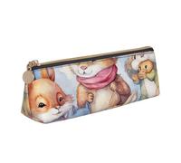 NTVOWPZO Leather Pencil Case Large Capacity Pencil Pouch Several Cartoon Animals Pencil Bag Pouch With Zipper Pen Holder for Women