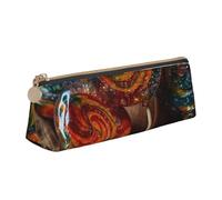 NTVOWPZO Leather Pencil Case Large Capacity Pencil Pouch Sweets on Wooden Board Pencil Bag Pouch With Zipper Pen Holder for Women