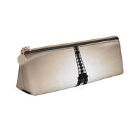 NTVOWPZO Leather Pencil Case Large Capacity Pencil Pouch Tower Silhouette Pencil Bag Pouch With Zipper Pen Holder for Women