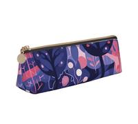 NTVOWPZO Leather Pencil Case Large Capacity Pencil Pouch Trees and Polka Dots Pencil Bag Pouch With Zipper Pen Holder for Women
