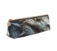 NTVOWPZO Leather Pencil Case Large Capacity Pencil Pouch White Cartoon Dragon Pencil Bag Pouch With Zipper Pen Holder for Women