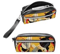 NTVOWPZO Leather Pencil Cases Patterns of Different Shapes Pen Pouch Travel Cosmetic Bag for Purse Portable Makeup Brush Bag Holder Coin Purse for Women Makeup Case Purse Organizer