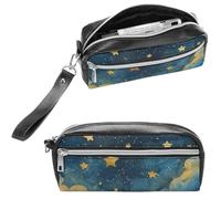 NTVOWPZO Leather Pencil Cases Unique Scenery Images Pen Pouch Travel Cosmetic Bag for Purse Portable Makeup Brush Bag Holder Coin Purse for Women Makeup Case Organizer