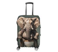 NTVOWPZO Luggage Covers for Suitcase Travel Luggage Cover Suitcase Protector Elephant Sitting on The Toilet Elastic Suitcase Cover Washable Baggage Covers Fit 19-32 Inch Luggage, Style, XL