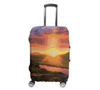 NTVOWPZO Luggage Covers for Suitcase Travel Luggage Cover Suitcase Protector Iceland Sunset Elastic Suitcase Cover Washable Baggage Covers Fit 19-32 Inch Luggage, Style, M