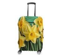 NTVOWPZO Luggage Covers for Suitcase Travel Luggage Cover Suitcase Protector Yellow Daffodils Flowers Elastic Suitcase Cover Washable Baggage Covers Fit 19-32 Inch Luggage, Style, M