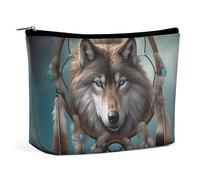 NTVOWPZO Makeup Bag Cosmetic Bag Travel Makeup Bag 3D Wolf Dream Catcher Toiletry Bag for Women Cosmetic Pouch, style, One size, style, One size