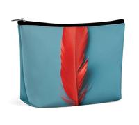 NTVOWPZO Makeup Bag Cosmetic Bag Travel Makeup Bag A Red Feather Toiletry Bag for Women Cosmetic Pouch, style, One size, style, One size