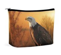 NTVOWPZO Makeup Bag Cosmetic Bag Travel Makeup Bag Golden Sunset Bald Eagle Toiletry Bag for Women Cosmetic Pouch, style, One size, style, One size