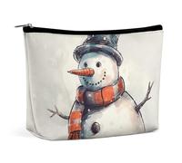 NTVOWPZO Makeup Bag Cosmetic Bag Travel Makeup Bag Hand Drawn Snowman Toiletry Bag for Women Travel Essentials, style, One size, style, One size