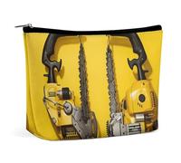 NTVOWPZO Makeup Bag Cosmetic Bag Travel Makeup Bag Yellow Two Chainsaws Toiletry Bag for Women Cosmetic Pouch, style, One size, style, One size