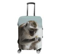 NTVOWPZO Monkey on The Ground Travel Luggage Cover Spandex Suitcase Protector Washable Baggage Covers Elastic Scratch-Resistant Luggage Cover Protector Fits 18-32 Inch Luggage, Monkey on the Ground, L