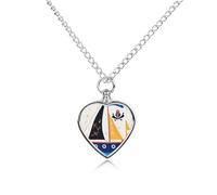 NTVOWPZO Nautical Sailing Pirate Urn Necklace for Ashes 27.6'' Chain with Filling Kit Pet Cremation Jewelry Charm Silver Pendant Necklace Dog Cat Ashes Keepsakes Memorial Gift for Women Men Pet Lover