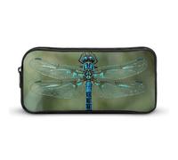 NTVOWPZO Pen Case Aesthetic Pen Pouch Blue Dragonfly with Clear Wings Portable Pen Bag Makeup Bag Desk Organizer for Office, Style, 22*12*5cm, Pencil Case