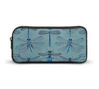 NTVOWPZO Pen Case Aesthetic Pen Pouch Blue Odonata Pattern Portable Pen Bag Makeup Bag Desk Organizer for Office, Style, 22*12*5cm, Pencil Case