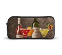 NTVOWPZO Pen Case Aesthetic Pen Pouch Cocktail Glasses Portable Pen Bag Makeup Bag Desk Organizer for Office, Style, 22*12*5cm, Pencil Case