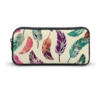 NTVOWPZO Pen Case Aesthetic Pen Pouch Colorful Feather Pattern Portable Pen Bag Makeup Bag Desk Organizer for Office, Style, 22*12*5cm, Pencil Case