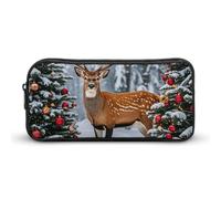 NTVOWPZO Pen Case Aesthetic Pen Pouch Cow Deer Trees Christmas Portable Pen Bag Makeup Bag Desk Organizer for Office, Style, 22*12*5cm, Pencil Case